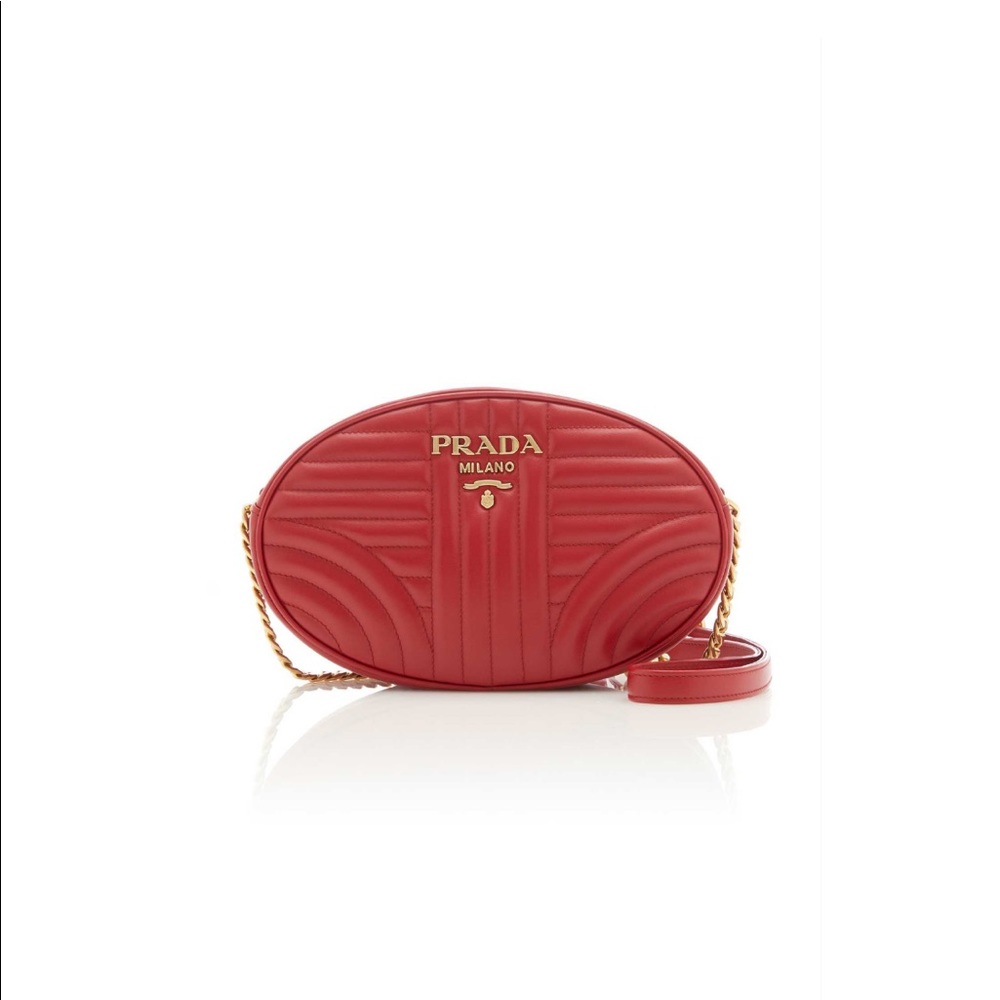 Prada Diagramme Quilted Leather Shoulder Bag Gem